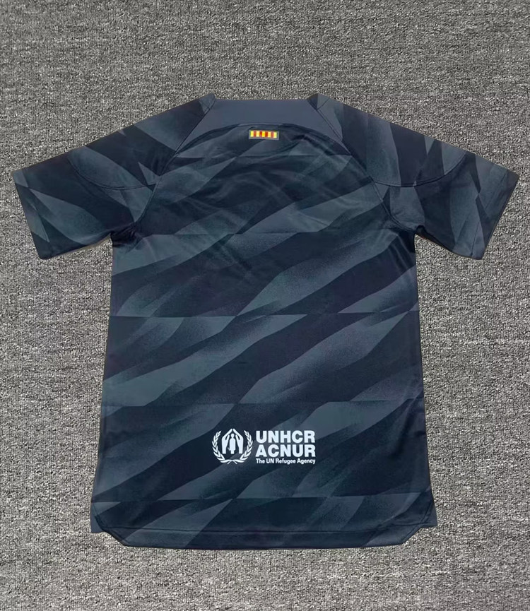 巴萨短袖 水墨印球衣2324新款 足球训练服上衣定制印号字运动服队服抖