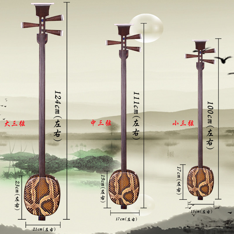 三弦鸡翅木大三弦乐器老人专业演奏三弦
