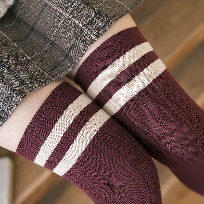 高筒袜学院日系袜子过膝大腿显瘦韩国短袜