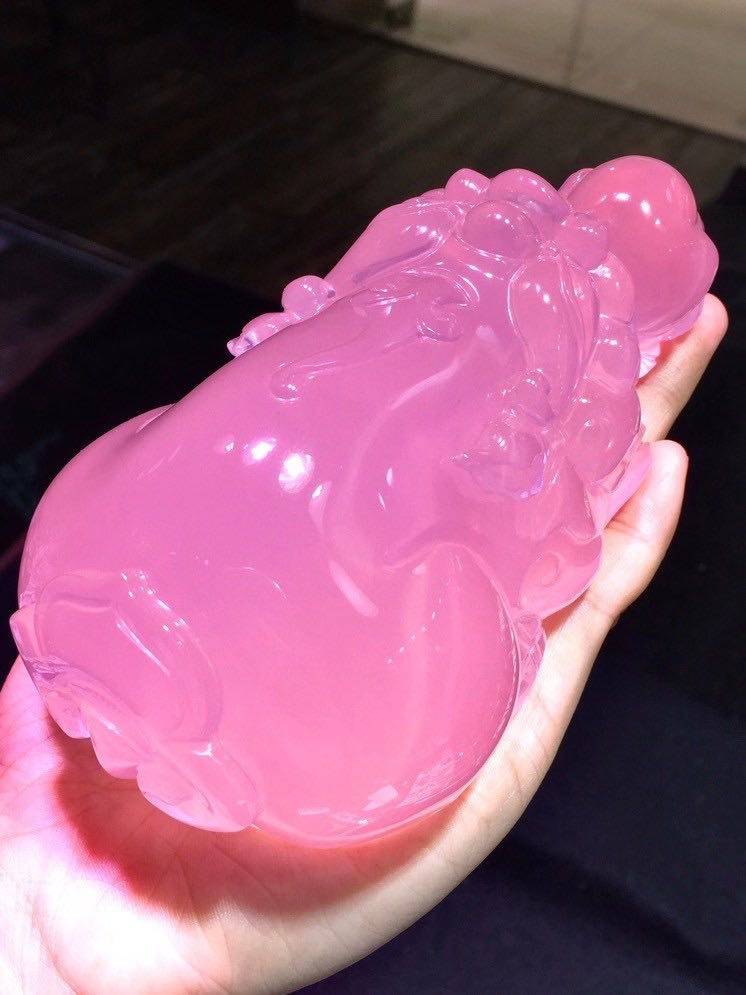 收藏莫桑比克粉晶貔貅摆件摆件