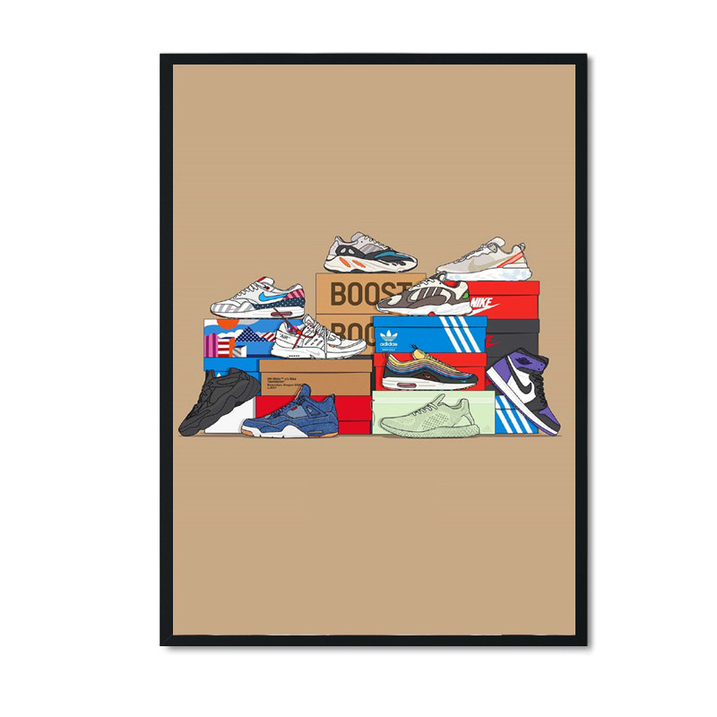 简约鞋店aj海报挂画服装店客厅酒店卧室宿舍现代装饰画