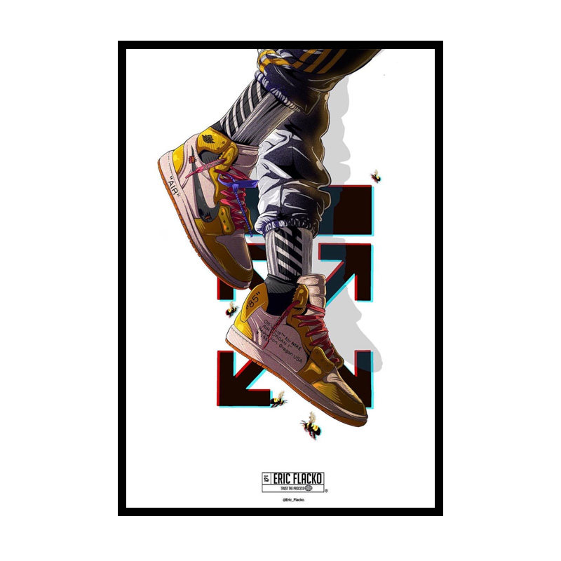 鞋店装饰画aj球鞋挂画潮鞋男鞋鞋子潮牌潮流现代装饰画