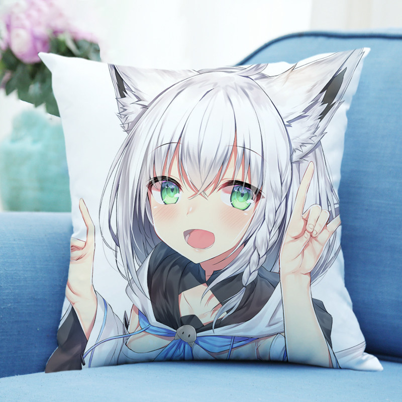 虚拟vtuber吹雪小狐狸周边动漫抱枕定制二次元可爱动漫毛绒