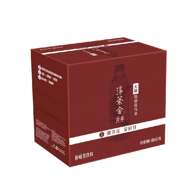 可口可乐茶舍冷萃无糖乌龙茶铁观音480mlx12瓶装整箱植物茶饮料