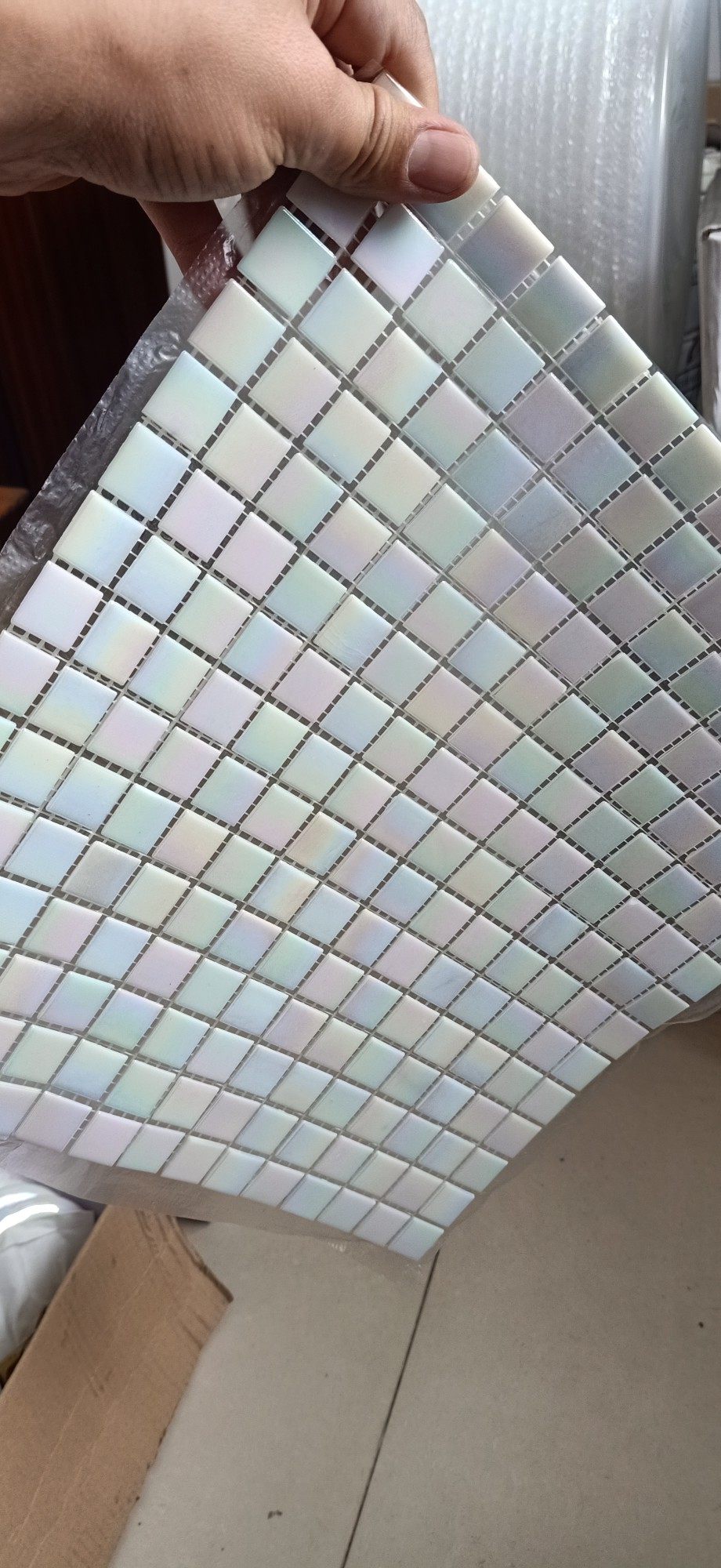 北欧幻彩密拼贝壳卫生间小清新渐变新款白幻彩瓷砖马赛克
