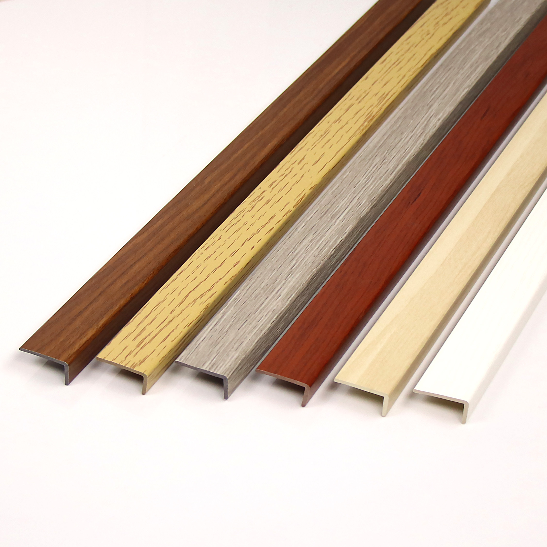 pvc木纹摩尔斯自粘木地板7字l型收边条直角过门口槛压条封边扣条