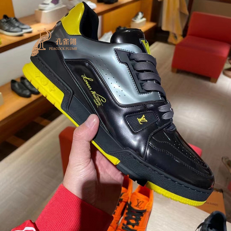 Louis Vuitton/路易威登男鞋漆面帆布LV TRAINER系带运动鞋1A9JTP