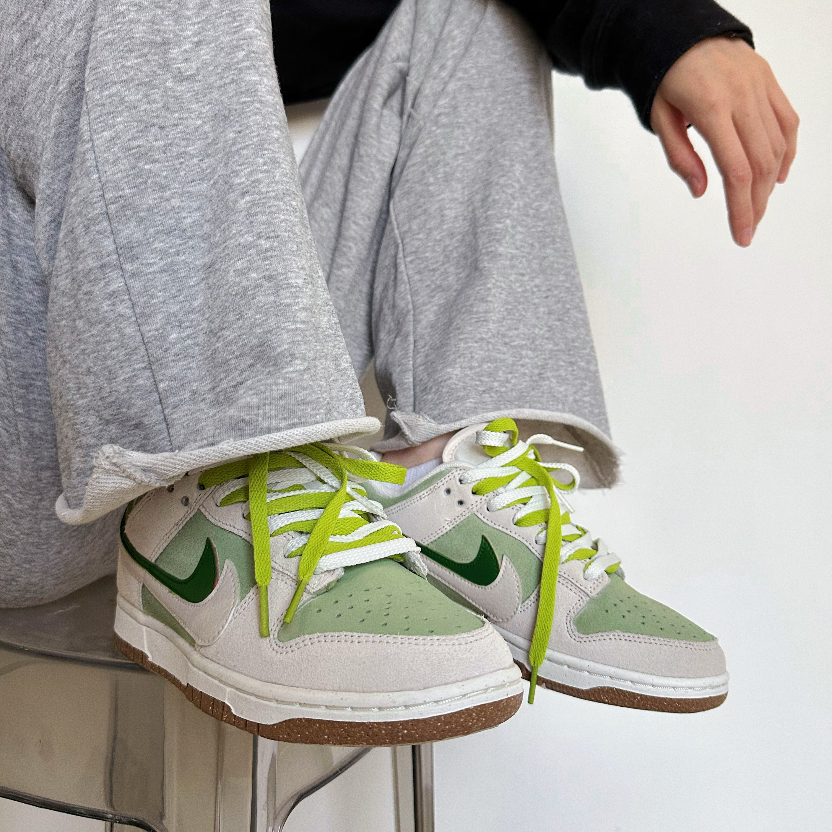 nikedunklow牛油绿色双勾双层swoosh情人节礼物板鞋