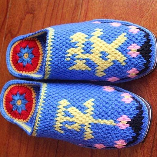 手工新款爆款网红款纯毛线拖鞋钩织居家婚嫁居家婚庆拖鞋