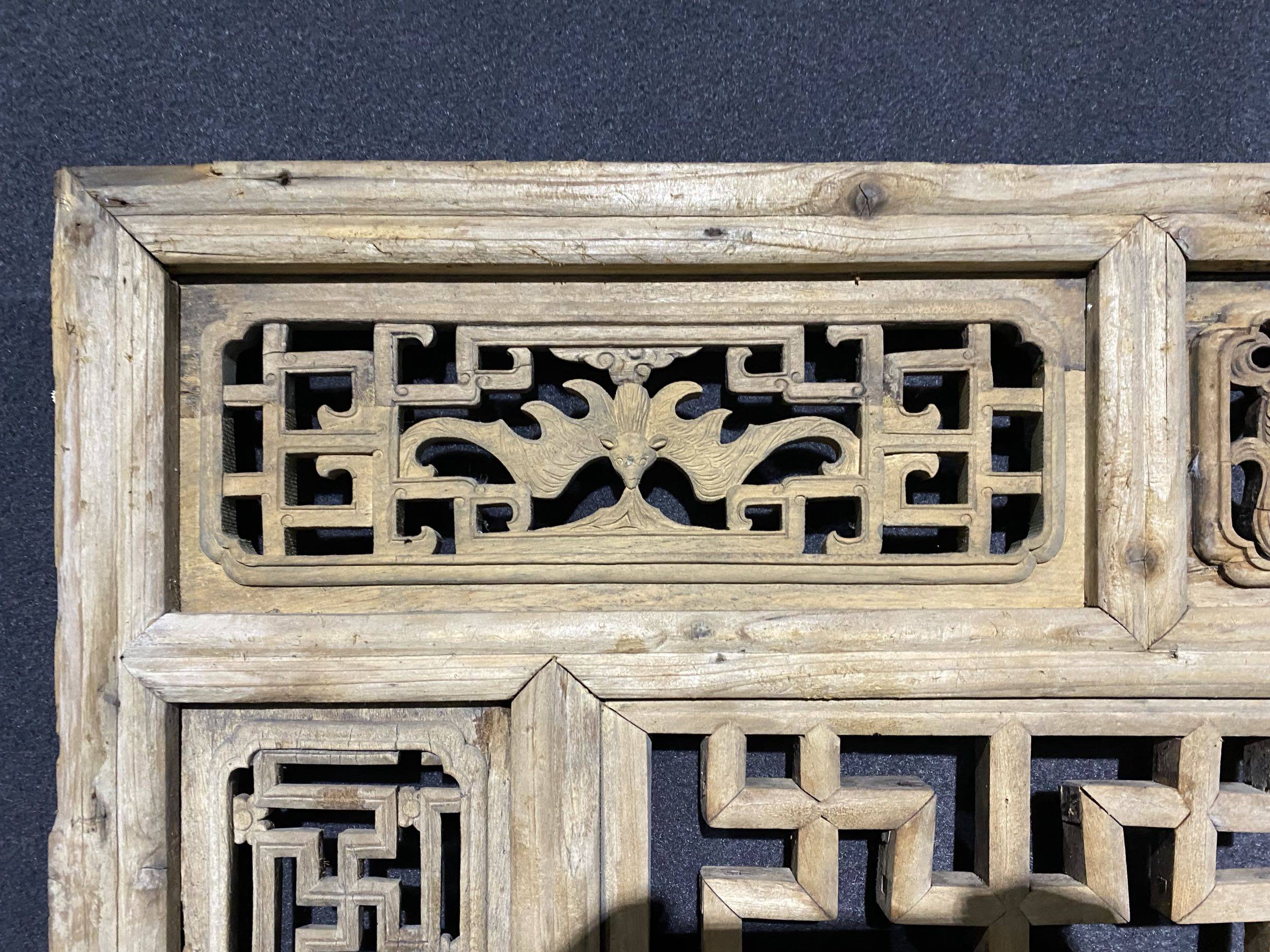 清代万字透雕大窗木雕古玩古董收藏挂屏挂件通花板