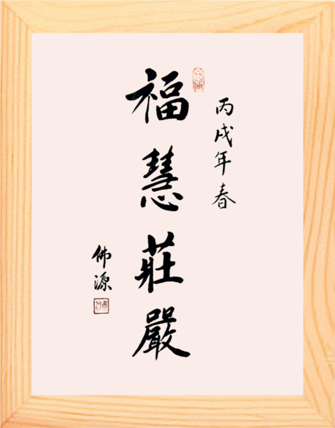 佛源庄严福慧摆件佛学营养装饰画框画实木天然现代装饰画