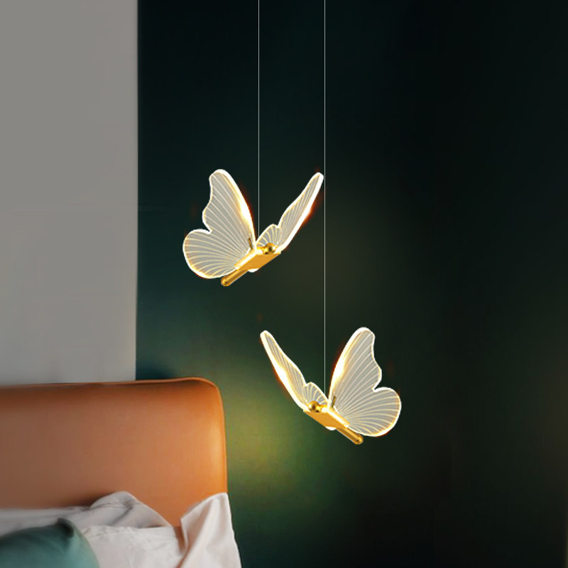 吊灯玄关床头创意吧台蝴蝶艺术北欧现代餐桌床头