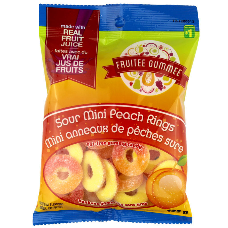 之宝休闲零食甜甜圈软糖糖酸水蜜桃橡皮糖渐变果汁糖果