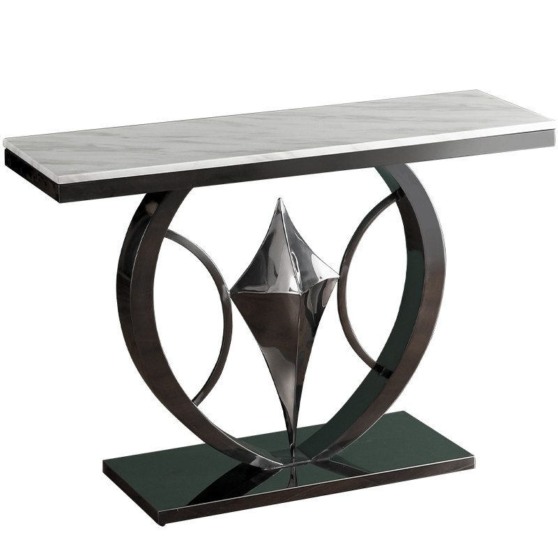 玄关北欧轻奢欧式大理石简约条案案桌酒店门厅玄关台