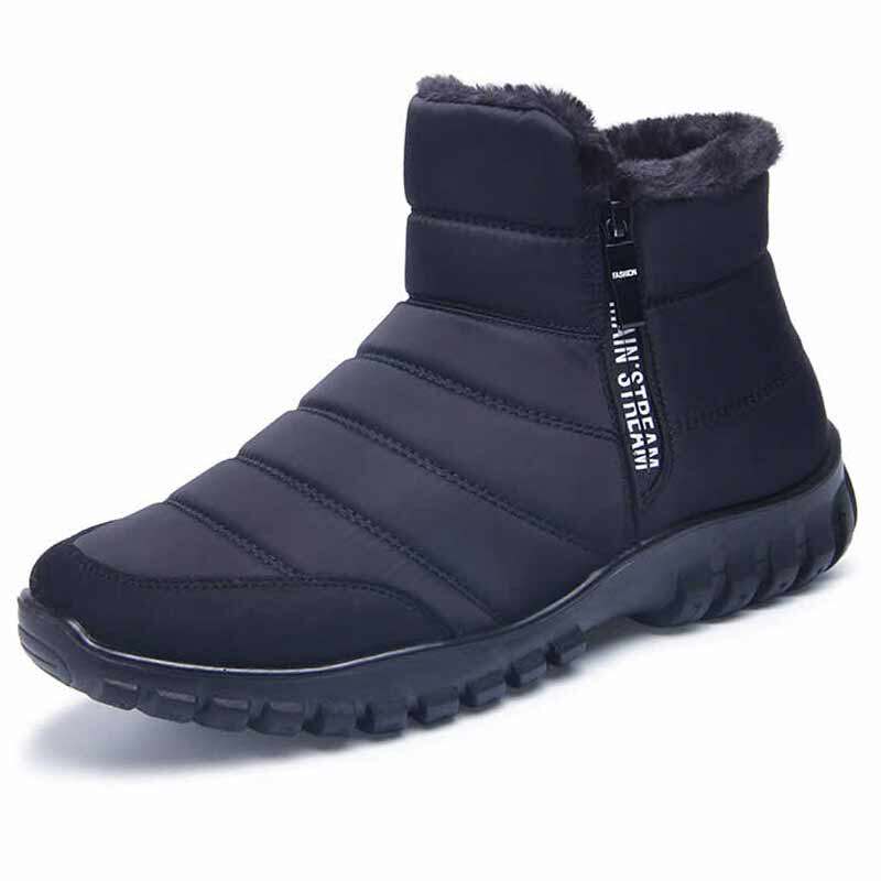 东北雪地靴男冬季保暖加绒加厚户外棉鞋防水防滑中老年人大码短靴