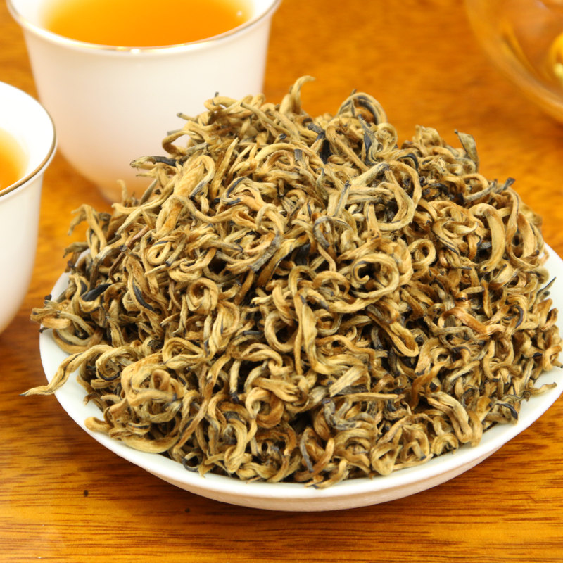 滇红茶叶蜜香金螺500g散装形单芽红碧螺云南滇红