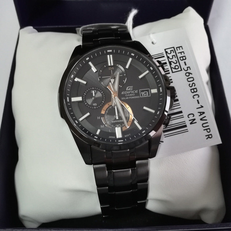 卡西欧手表edifice太阳能蓝宝石男士防水表efb560540104sbc1a