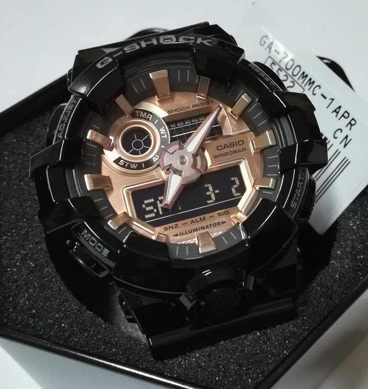 casio卡西欧玫瑰gshock男表ga700mmcdc1a710gbx运动防水日韩腕表
