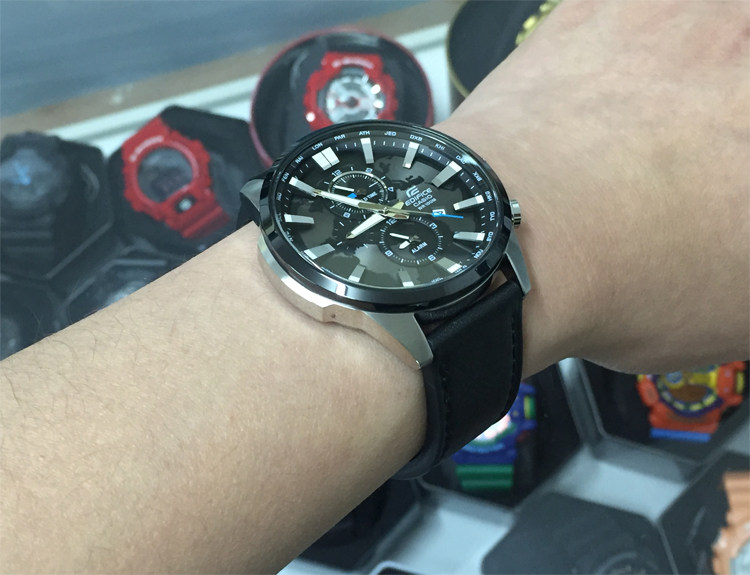 【实体店】行货casio卡西欧手表edifice efr-303l-1a真皮石英男表