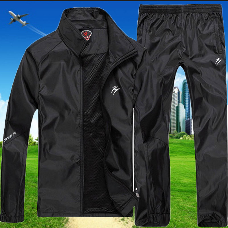 运动李宁贵宾联名套装男士黑色长袖长裤户外运动套装