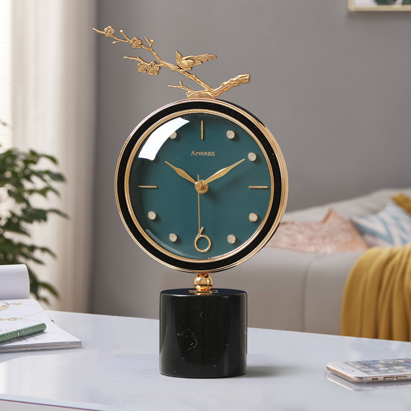 钟表轻奢黄铜座钟家用客厅桌面现代简约装饰创意座钟