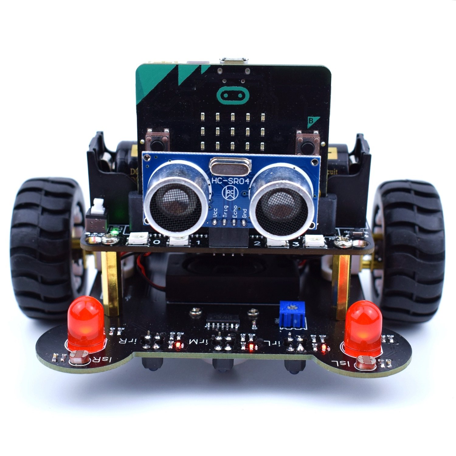 microbit智能小车microbit遥控教育机器人套件scratch智能车