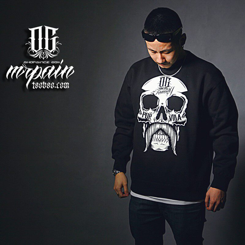 chicano卡诺ogfamily欧美西海岸骷髅加厚hiphop嘻哈匪帮卫衣