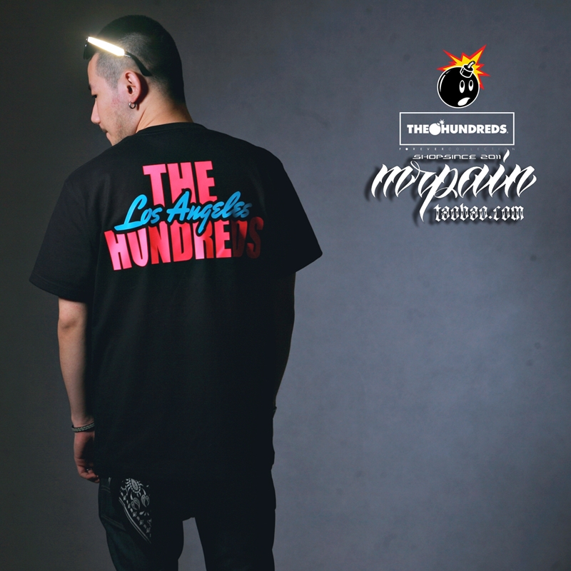 HUNDREDS 炸弹人 HUGE 潮牌T恤 西海岸 黑色款
