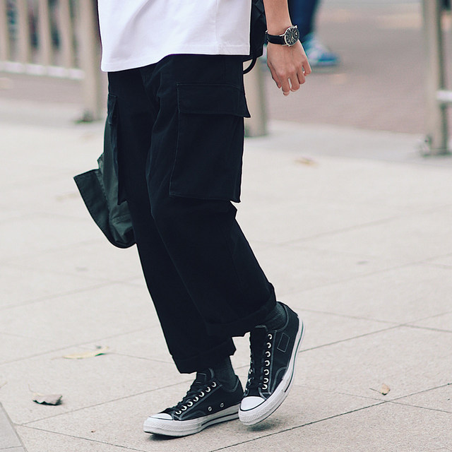 Beautiful tide duck PSO BRAND original tide brand water washing process cotton simple basic double pocket tooling trousers male Beautiful tide duck PSO BRAND original tide brand water washing process cotton simple basic double pocket tooling trousers male