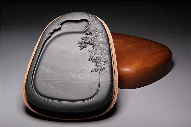 中国歙砚收藏精品静林老坑眉纹籽料砚台端砚文房四宝