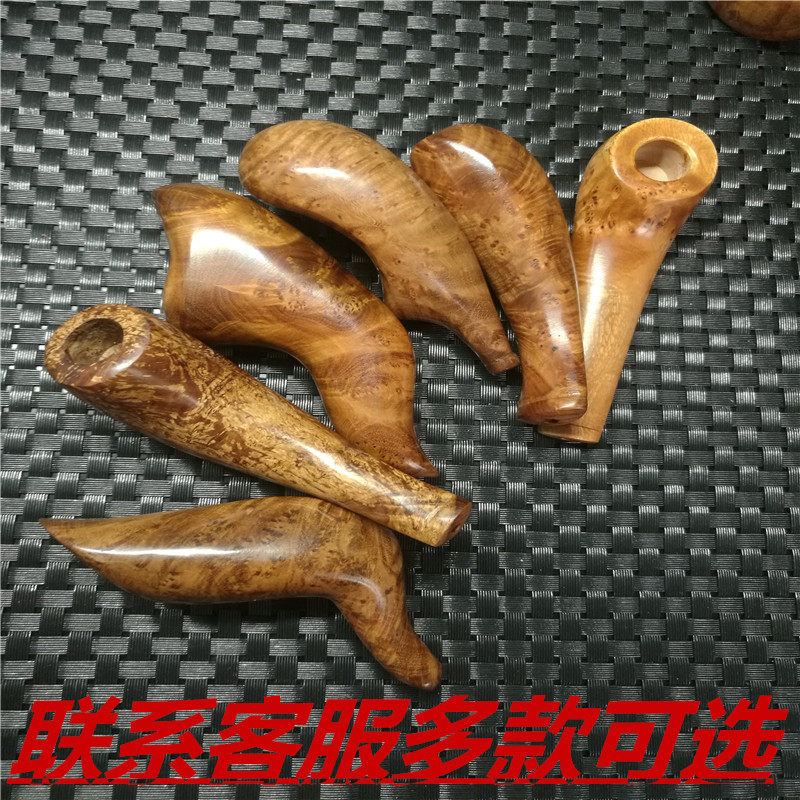 麻梨疙瘩一体烟斗满花老麻利手把把玩随型老红烟斗