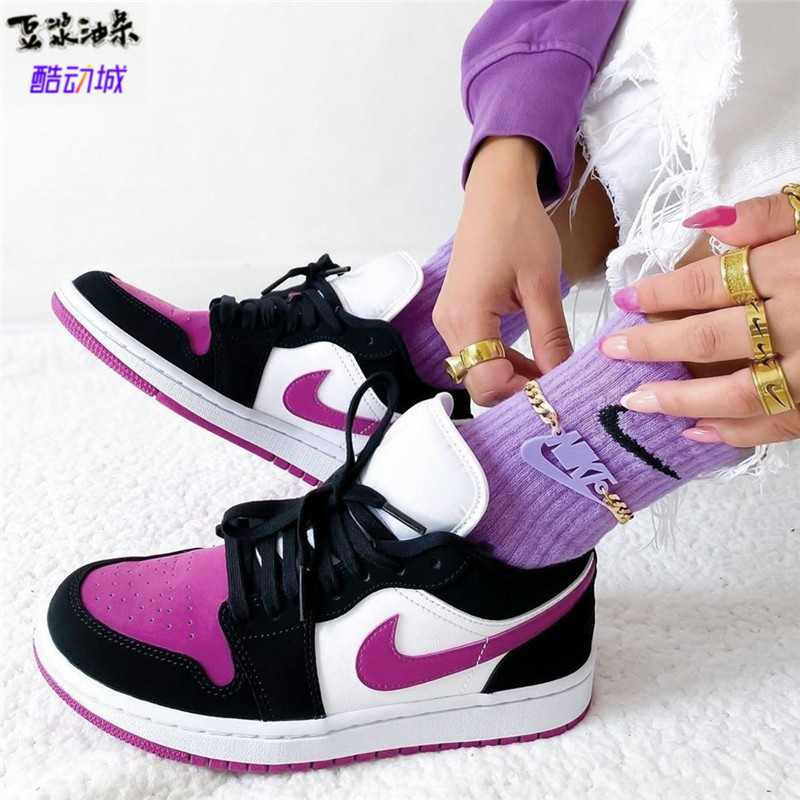 airjordanlowaj1粉玫红紫脚趾情人节低帮篮球鞋篮球鞋