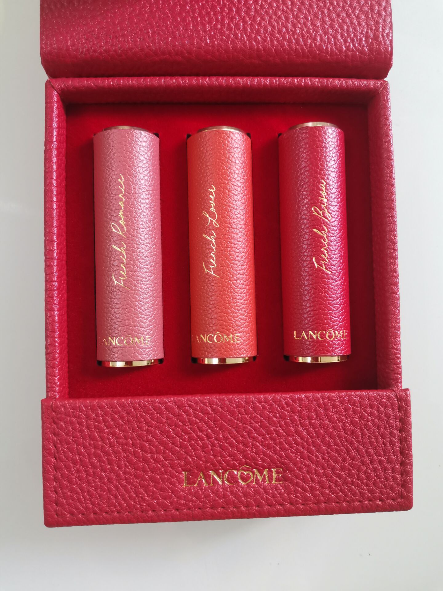 lancome兰蔻口红皮革丝绒情人节定量礼盒唇膏