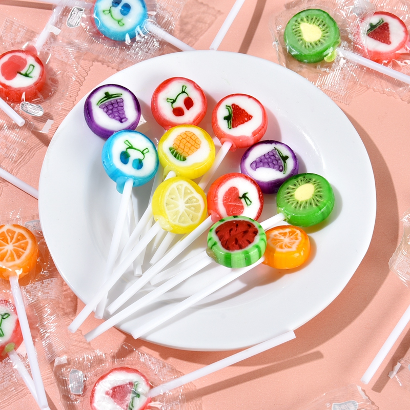 水果切片棒棒糖高颜值小网红创意散装可爱零食六一儿童节传统糖果