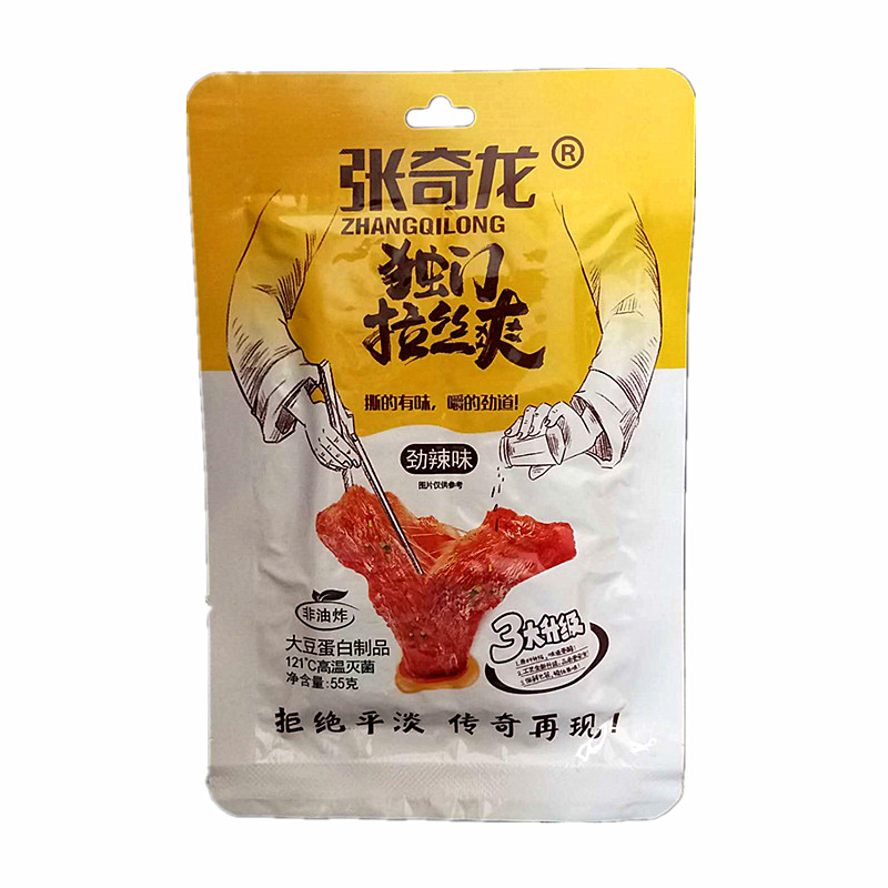 张奇龙独门拉丝55克袋装手撕素肉辣条素肉