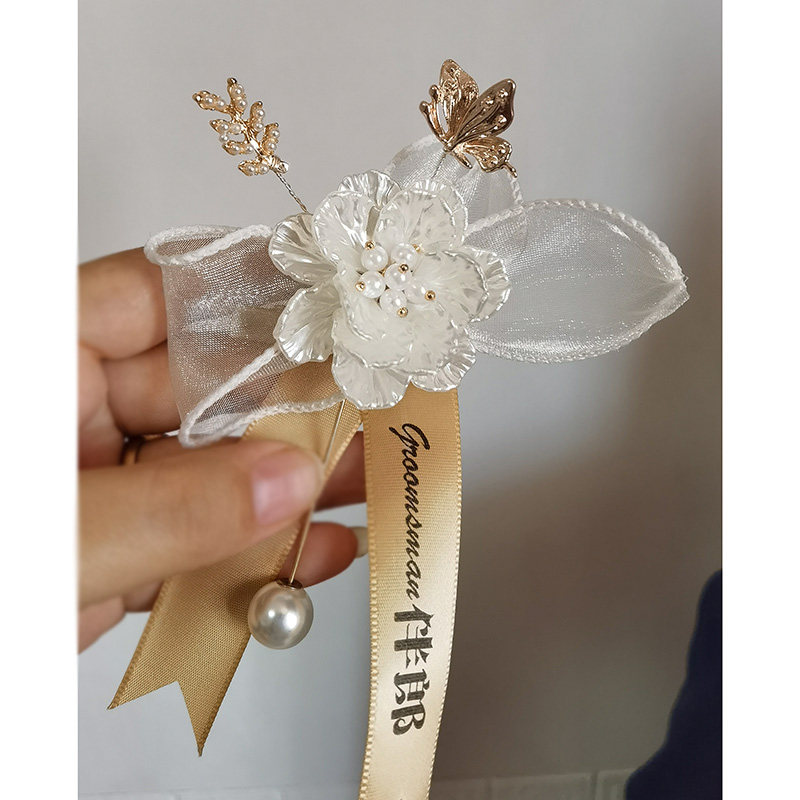 胸花蝶恋花胸针欧式气质新娘新郎结婚婚纱伴娘胸花