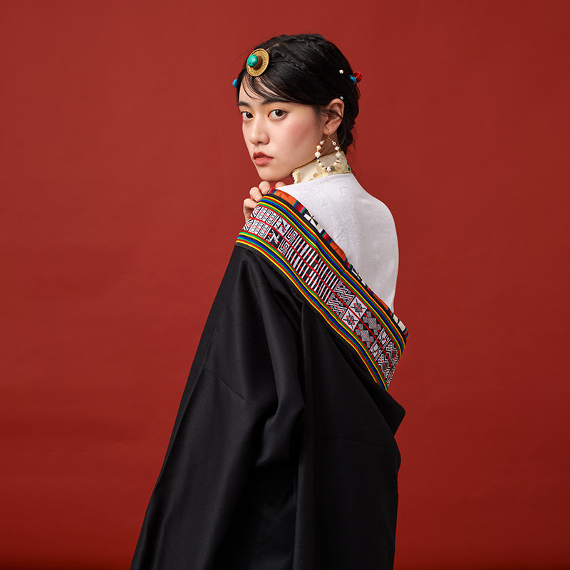 民族风花边藏袍 宽松传统藏族藏装女 2021新品女士
