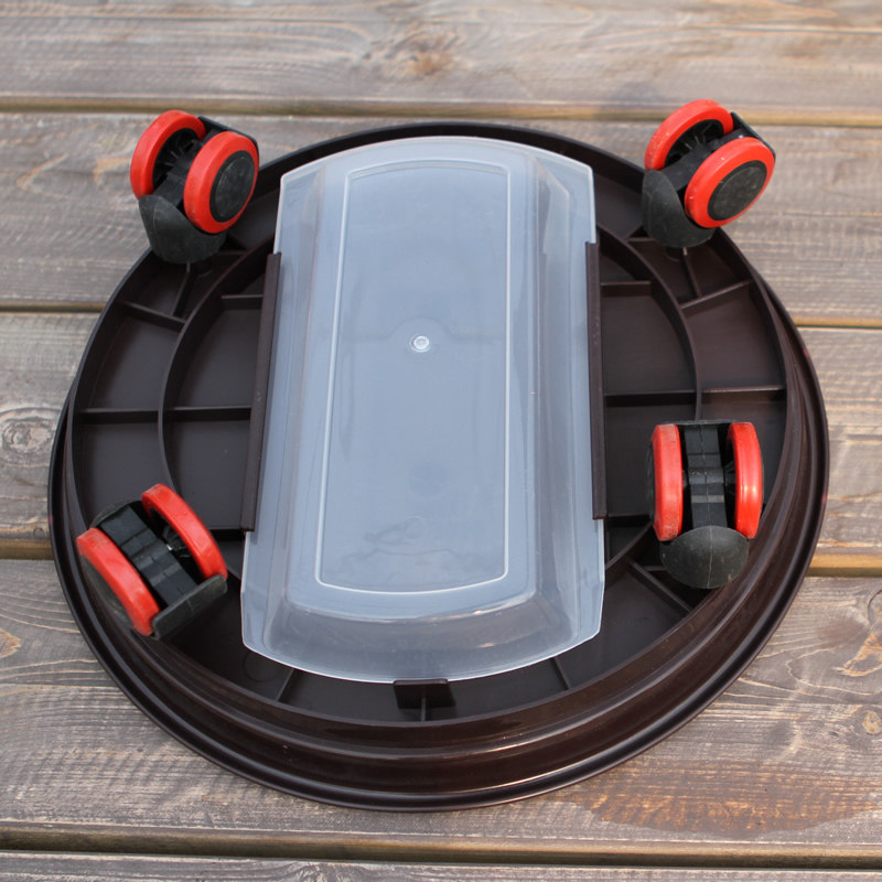 托盘滑轮花盆陶瓷树脂移动盘带轮子万向滚轮花托