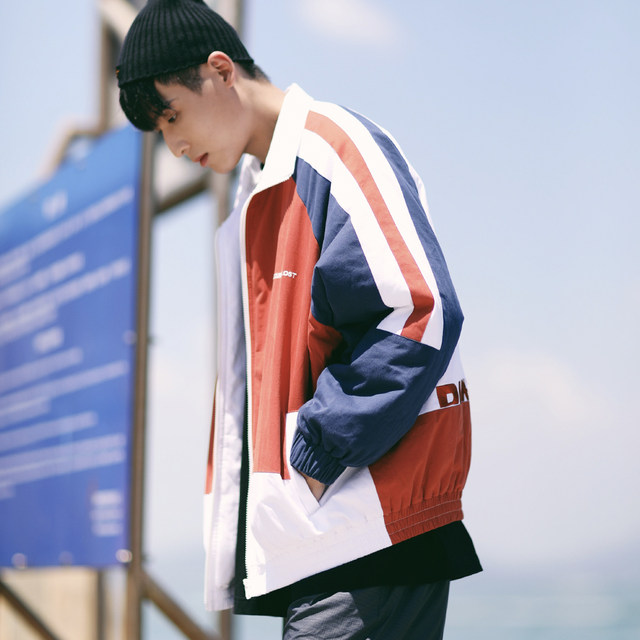 PSO BRAND retro national tide stitching hit color cotton clothes men's tide card warm thickening sports jacket cotton coat PSO BRAND retro national tide stitching hit color cotton clothes men's tide card warm thickening sports jacket cotton coat
