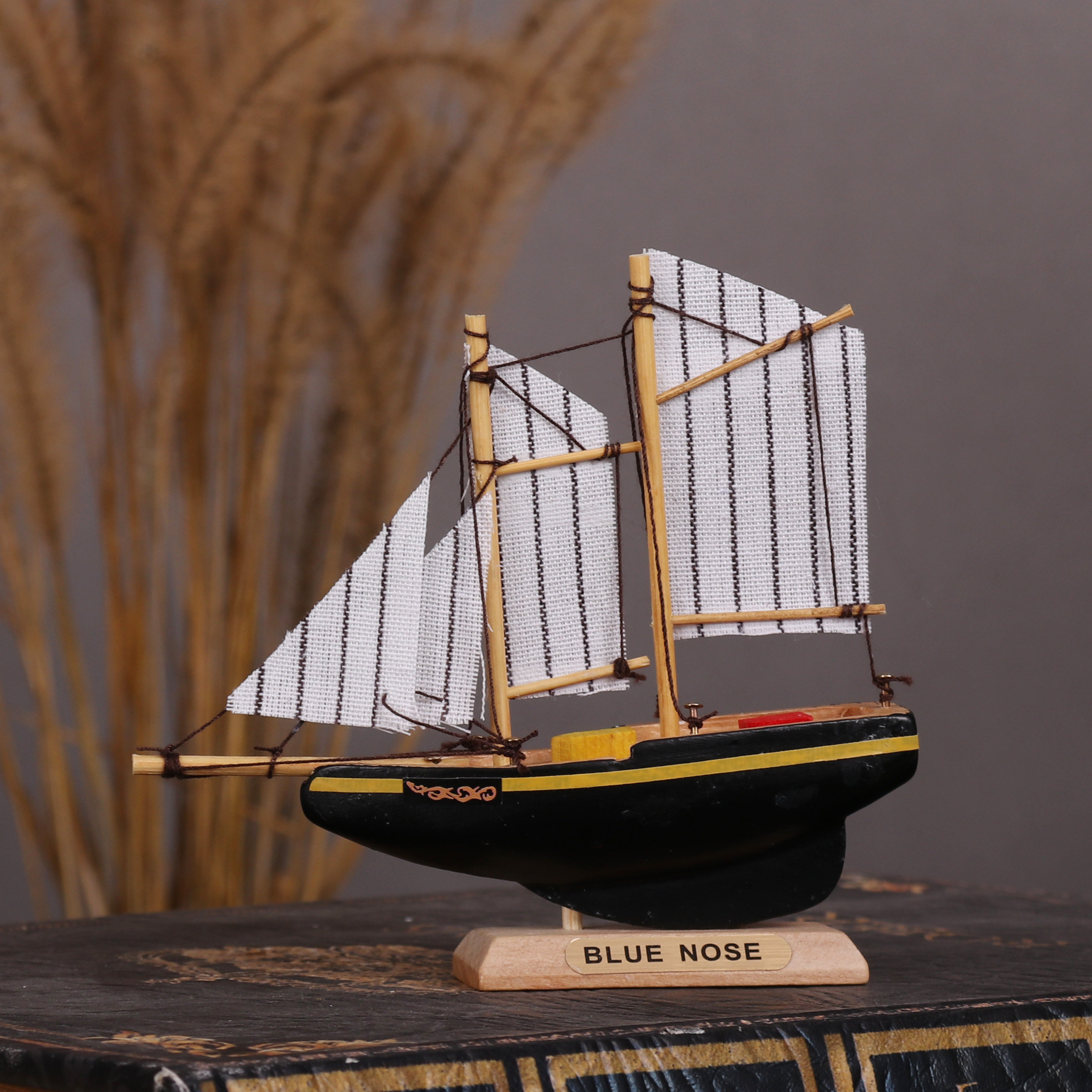 模型diy黑珍珠手工帆船木质摆件一帆风顺工艺小木船工艺船
