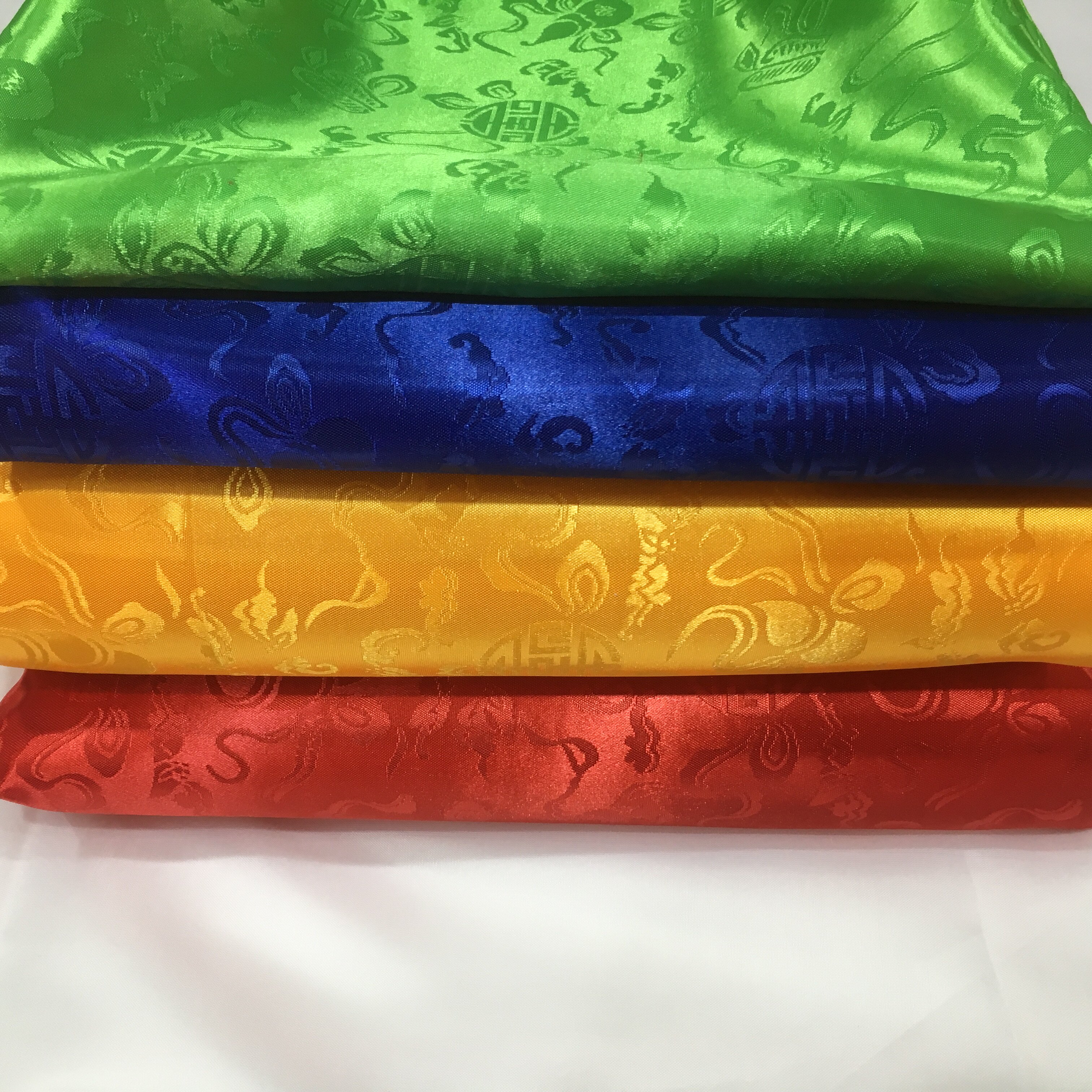 中国手工刺绣提花织锦缎面料藏族蒙古族献礼哈达布面料