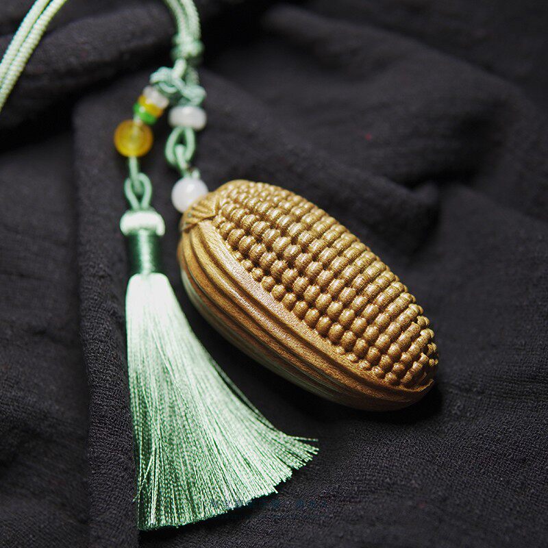 正品天然金丝楠木玉米挂件金玉满堂手把件车挂饰车挂