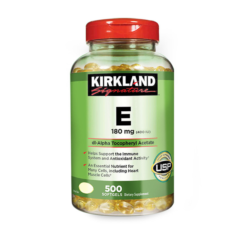 美国kirkland柯克兰天然维生素e精华胶囊400iu美白500粒