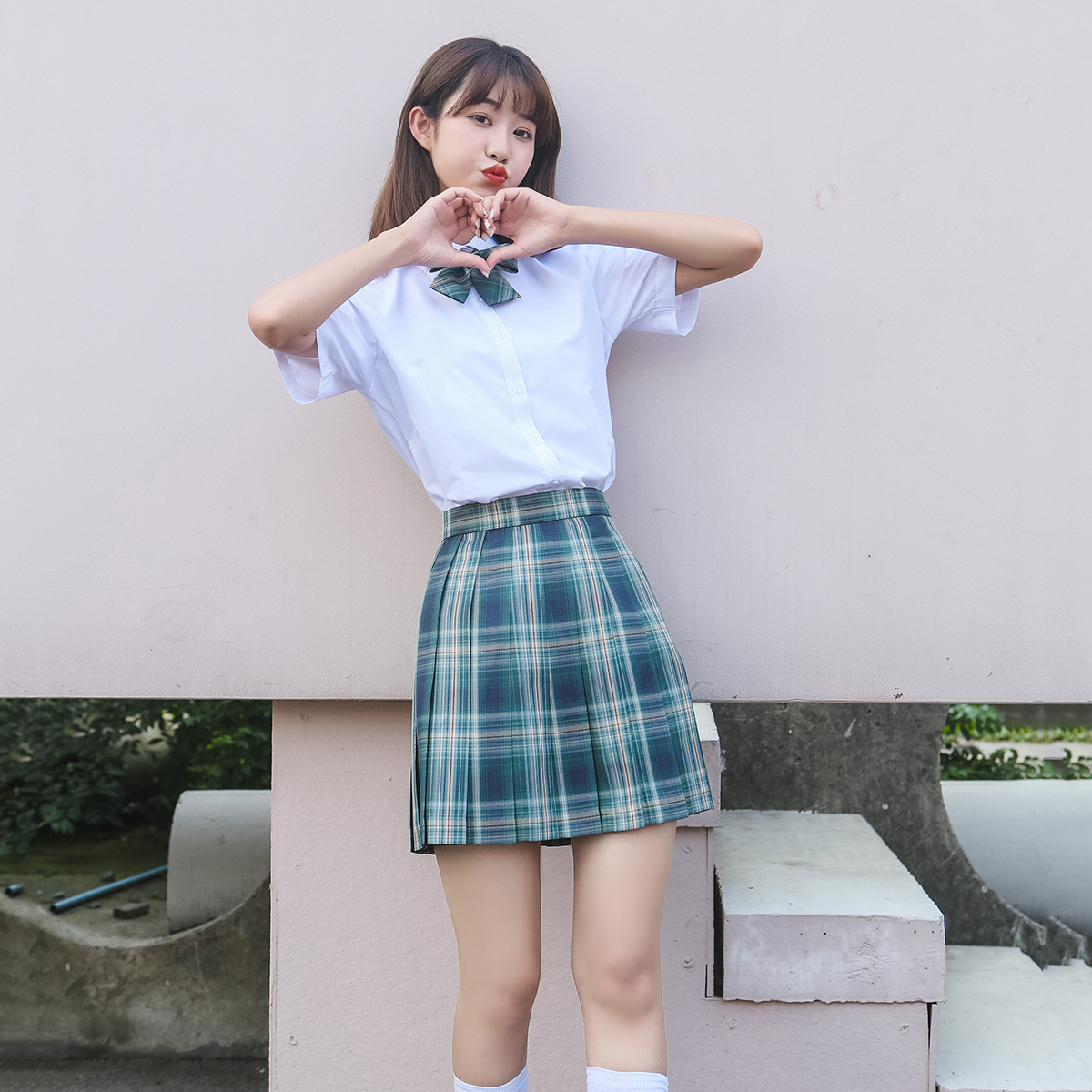 短裙厂家直销jk森林来信百褶裙制服格子中学生半身裙