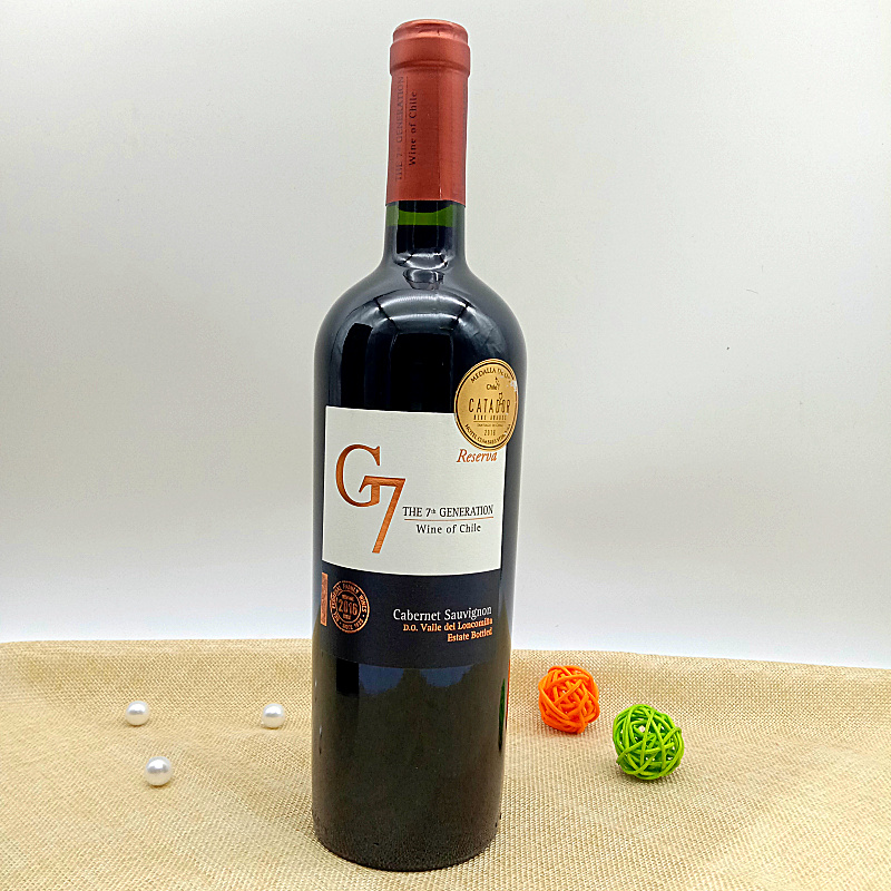 g7红葡萄酒俄罗斯原装进口智利珍藏版赤霞红酒单支礼盒干红静态葡萄酒