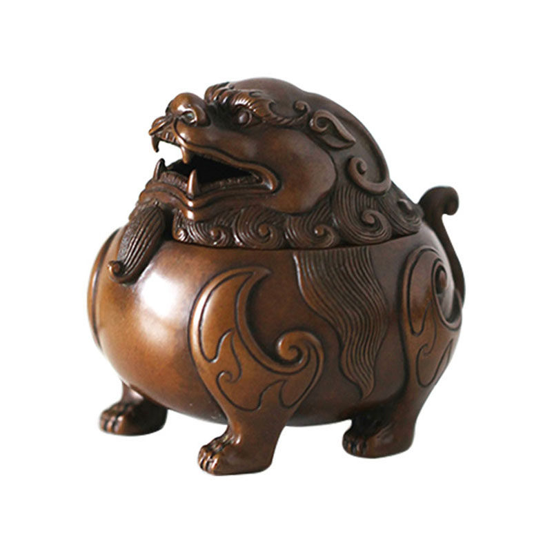 纯铜紫铜小香兽甪端熏香炉庆松堂带证书香道塔香薰炉