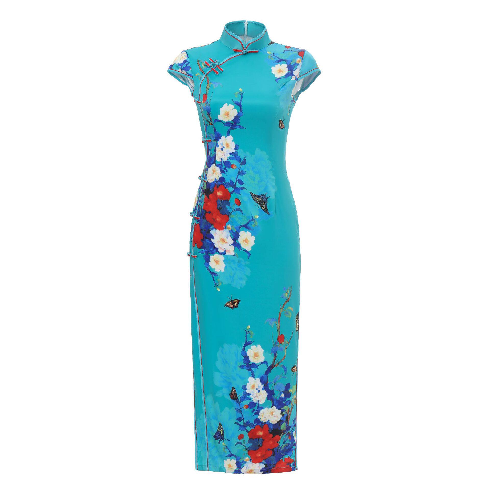 真丝丝绸白色旗袍2022新式年轻气质高端素雅旗袍