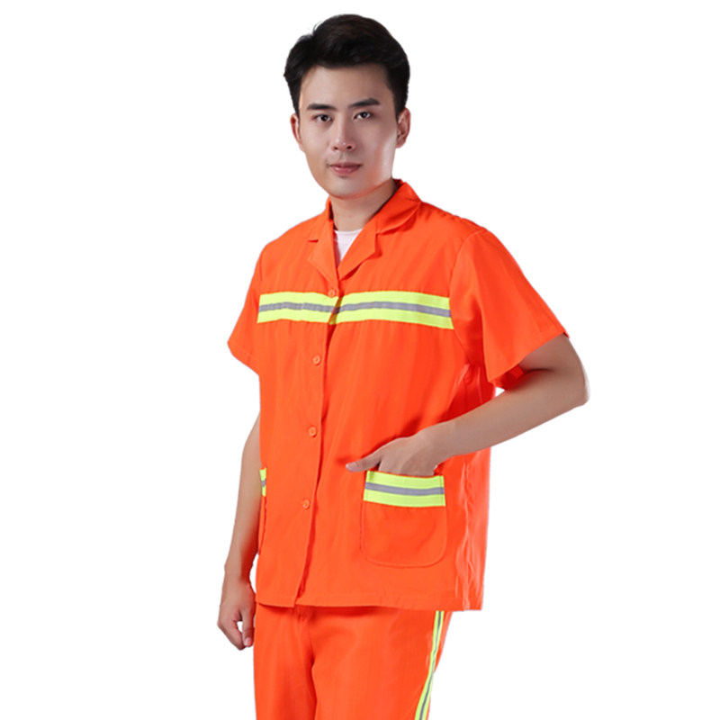 环卫环卫工工作服马甲橘红长袖公路园林绿化工人养护工装制服