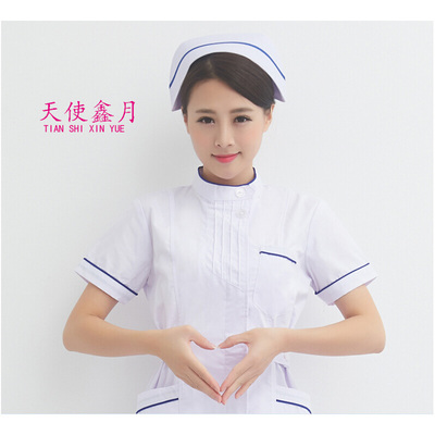 护士白色蓝色粉红色加厚涤卡加杠斜杠燕尾可调大小抗邹医护制服