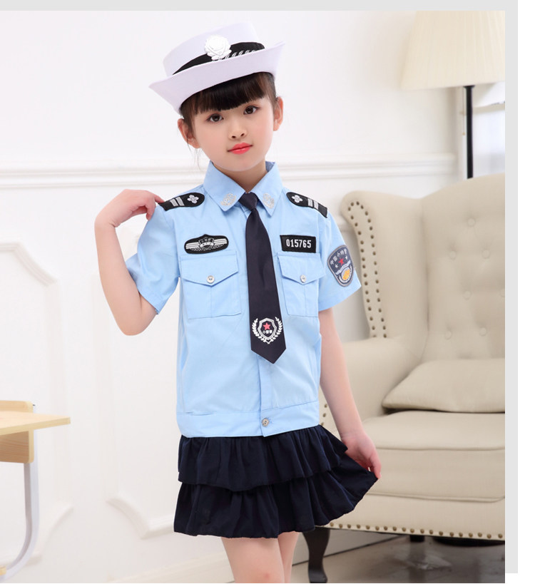 警服表演警官儿童交警警察服男女童女警套装儿童演出服